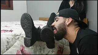 LICKING EMILY's BOOTS AND SOLES