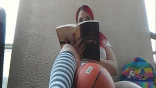 Bored Schoolgirl in Knee High Socks Inflates Her Belly