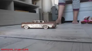 Italian girlfriend - Expensive wooden toy car crush fetish and stomp