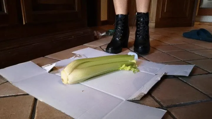 Italian girlfriend - celery stomp and walk in ankle boots crush fetish