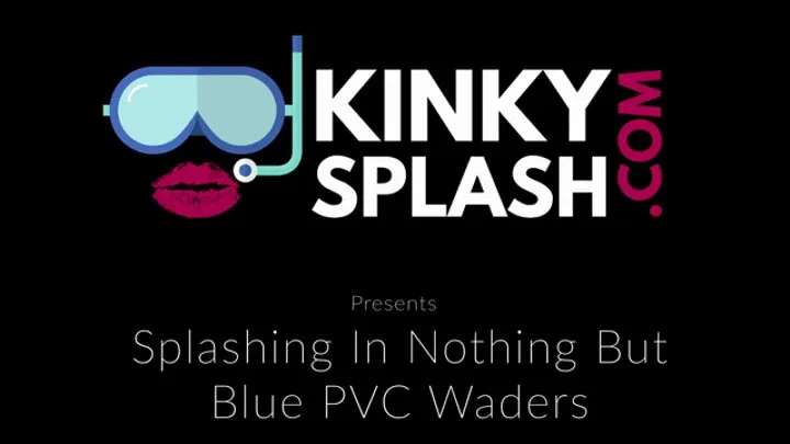 Splashing In The Sea In Blue PVC Waders