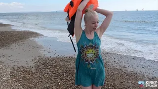 Life Jacket Fun On The Beach