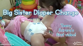 Big Step-Sister Diaper Change