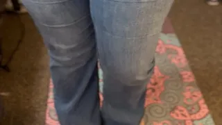 Bbw amateur in size 16 slight dark wash jeans