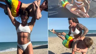 Beach Onslaught- CRAZY LC and Wrestling on the Beach W Frank Fun Size and Taperedphysique