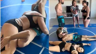 Wrestling Match Between Flavio and Hungarian Huntress has 2 Way Scissor KO- Needs CPR