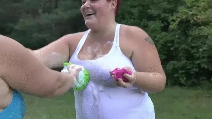 2 sexy lesbians wash car 1