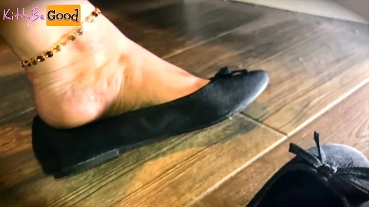 Shoe Dangling In Flats Candid Close Up Arches And Soles