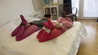 PAULA & SANDRA HOGTIED IN SNAGTIGHTS AT HOME