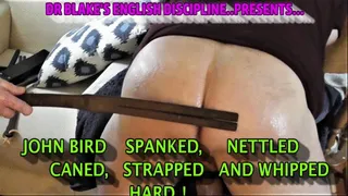 John Bird Spanked, Caned Strapped & Whipped HARD!