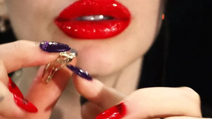 Lipstick & Jewelry & Nails fetish