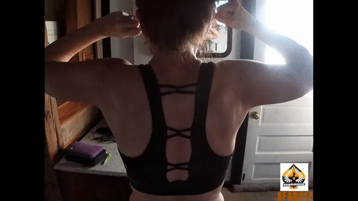 Sexy Granny Flexing Muscular Back Former Marine