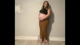 Pregnant Striptease and Pee 9 Months