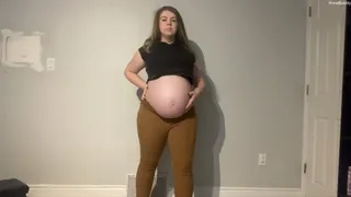Step Sis Rubs 9 Month Pregnant Belly on Your Cock