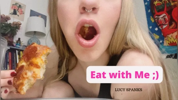 Hot Blonde Eats Pizza Loudly