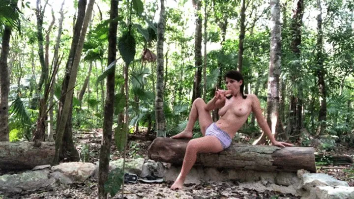 Naked in the Forest Fucking on a Log