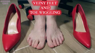 VEINY FEET AND TOE WIGGLING