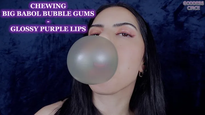 CHEWING BIG BABOL BUBBLE GUMS - GLOSSY PURPLE LIPS