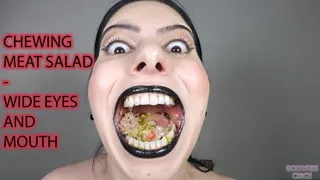 CHEWING MEAT SALAD - WIDE EYES AND MOUTH (Video request)