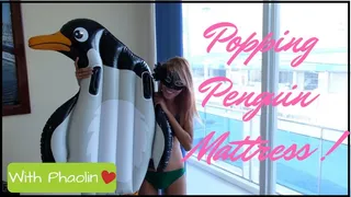 Penguin Inflatable Mattress Overinflation, Feet Bounce and Pin Pop