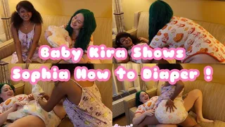 Baby Kira Shows Sophia How to Diaper!