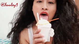 Getting Messy and Wet with Ice Cream on my Tits