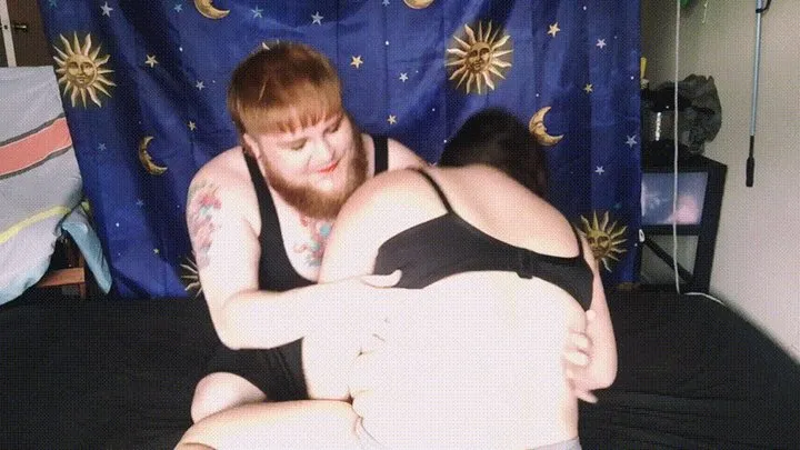 Hairy lesbian BBW tickle fight