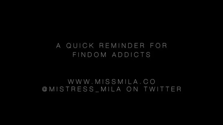 Quick Reminder for Findom Addicts