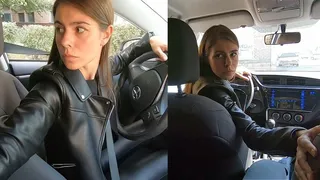 Katya Nicky driving in reverse