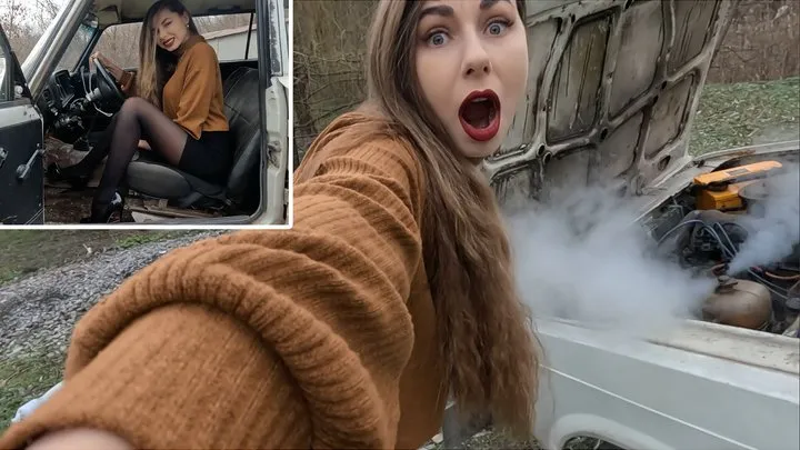 Nastya revving and boiling her old VAZ