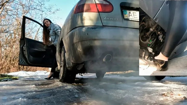 Nicki plays with exhaust fumes