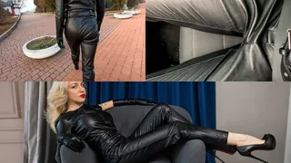 Katya in 2 totally leather looks