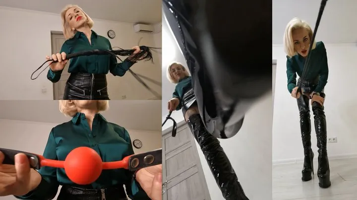 Katya punishes the slave POV who spied in her room