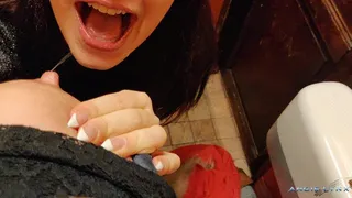 BREAST MILKING FEEDING AND CAUGHT IN TOILET WHEN I WAS SUCKING HER MILK