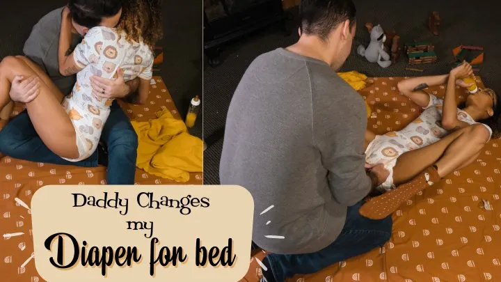 Sunny Gets Changed Into A Diaper For Bed