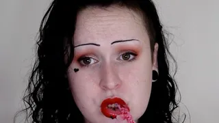 Curvy Goth Girl Eats Valentines Day Candy (Vore)