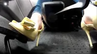 Debbie takes the Van - Yellow Heels - Pedal View