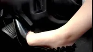 Girlfriend driving home in sexy high heel shoes! - Side view