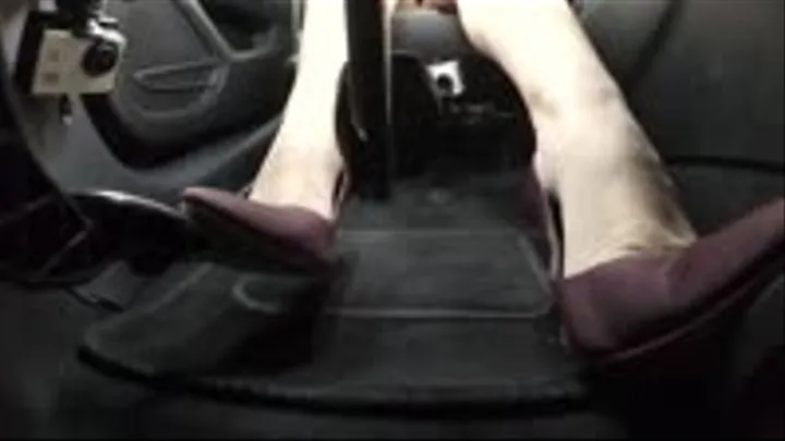 My Wife drives in Purple Stilettos - Pedal Cam