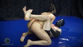 BWS: Kitana vs Black Grappler - The Rematch (topless oilwrestling) - the wrestling challenge part 1,