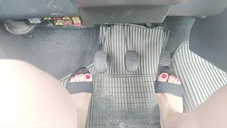 DRIVING WITH PAINT CLOGS AND BARE FOOT IN A ACCIDENT STREET