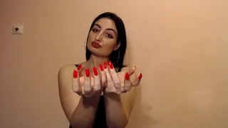 My red natural nails are attraction