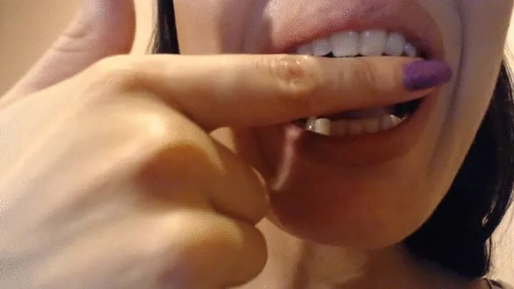 Vampire's teeth biting