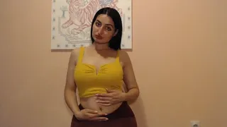 Sexy belly in my hands