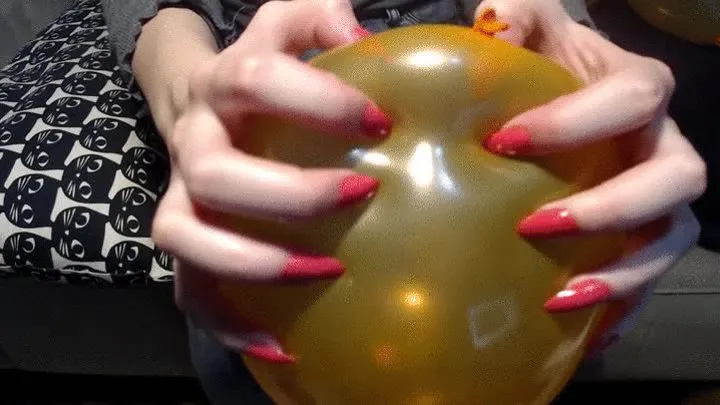 Stasha's sharp nails hates orange balloons