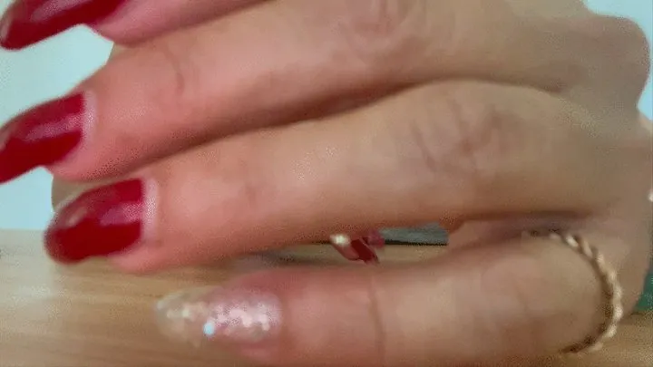 Sexy Red Nails Tapping