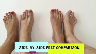 My HUGE feet vs male feet * SIDE BY SIDE comparison *