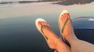 Toe rings, anklet and flip flops