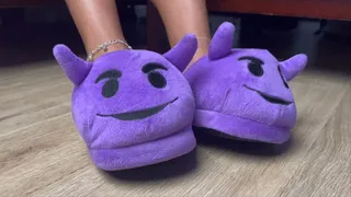 House Shoe Dangle with Purple Toes