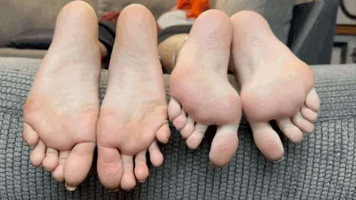 Two Goddesses with Perfect Feet Wiggling Their Toes